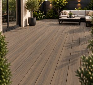 dakterras vlonder Composiet met Ipé kleur en hout-structuur